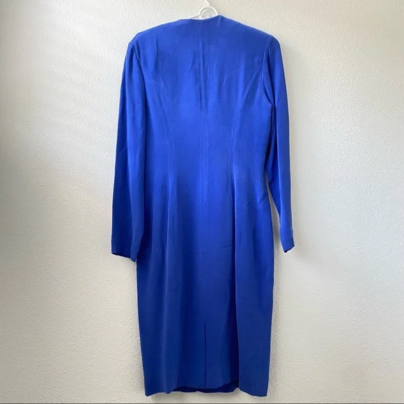 Vintage Silk Blue Dress - Picture 8 of 11